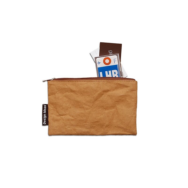 Design Ideas Folio Zipper Pencil Pouch, Tan (6602238) image 1