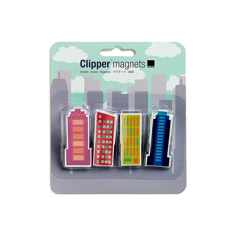 Design Ideas, LTD. Clipper Magnets-Building, Multi, 2.2x0.9x0.75 in., Set/4 (3201125) image 1