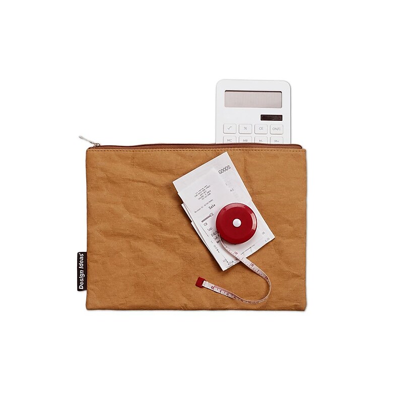 Design Ideas Folio Zipper Pencil Case, Tan (6602317) image 1