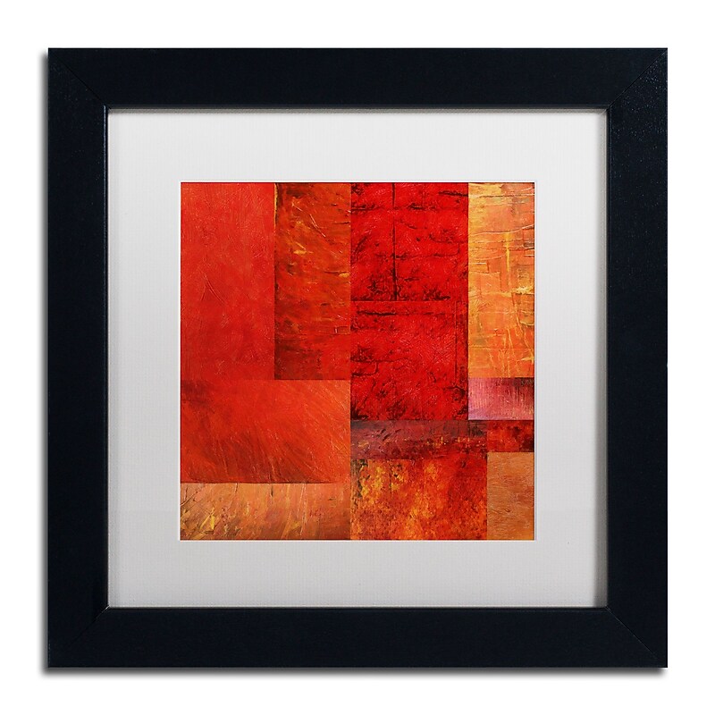 Trademark Fine Art Michelle Calkins 'Essence of Red' 11" x 11" Matted Framed (190836071470) image 1