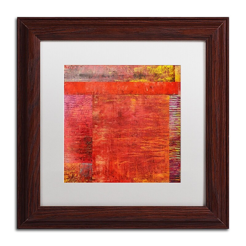 Trademark Fine Art Michelle Calkins 'Essence of Red' 11" x 11" Matted Framed (190836071463) image 1