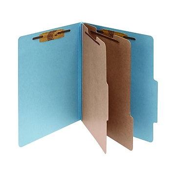SJ Paper Pressboard Folios Top Tab Letter Blue 2 fasteners 