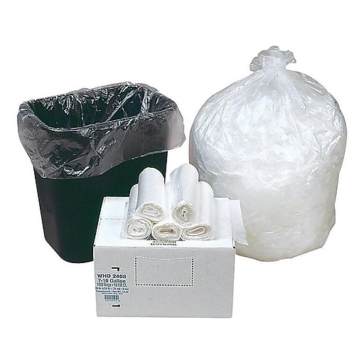 Trash Bag 7 Gallon 24 x 24 High Density Can Liner - 500 Bags