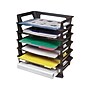 Rubbermaid Regeneration Stackable Side Loading Letter Trays, Letter Size, Black Plastic, 6/Pack (86028)~#|#~sp54550017_sc7
