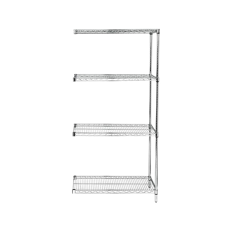 Quantum Storage Systems Wire Shelving Add-On Kit, 74"H x 72"D x 18"W, Chrome (AD74-1872C) image 1