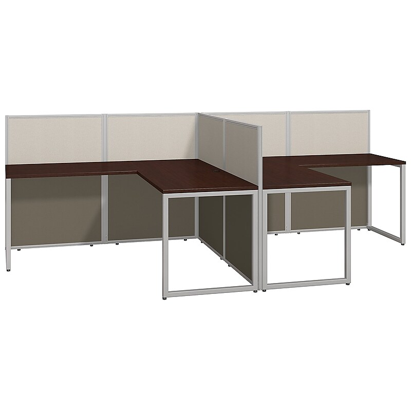Bush Business Furniture Easy Office 60"W 2 Person T-Shaped Cubicle Workstation, Mocha Cherry (EOD560MR-03K) image 1