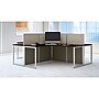 Bush Business Furniture Easy Office 45"H x 119"W 4 Person X-Shaped Cubicle Workstation, Mocha Cherry (EOD760MR-03K)~#|#~sp54556557_sc7