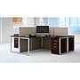 Bush Business Furniture Easy Office 45"H x 119"W 4 Person X-Shaped Cubicle Workstation, Dark Wood (EOD760SMR-03K)~#|#~sp54556964_sc7