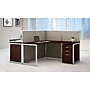 Bush Business Furniture Easy Office 45"H x 60"W 2 Person T-Shaped Cubicle Workstation, Dark Wood (EOD560SMR-03K)~#|#~sp54557004_sc7