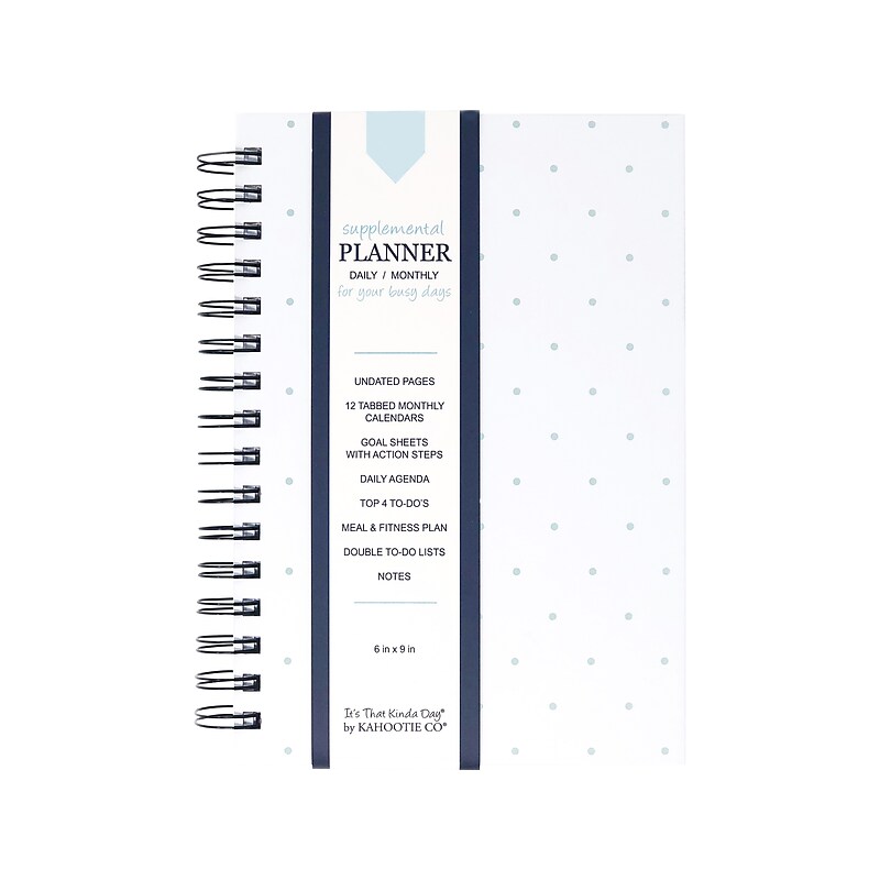 Undated Kahootie Co. 6" x 9" Planner, It's That Kinda Day, Teal Mini Dots (ITKDTMD-H) image 1