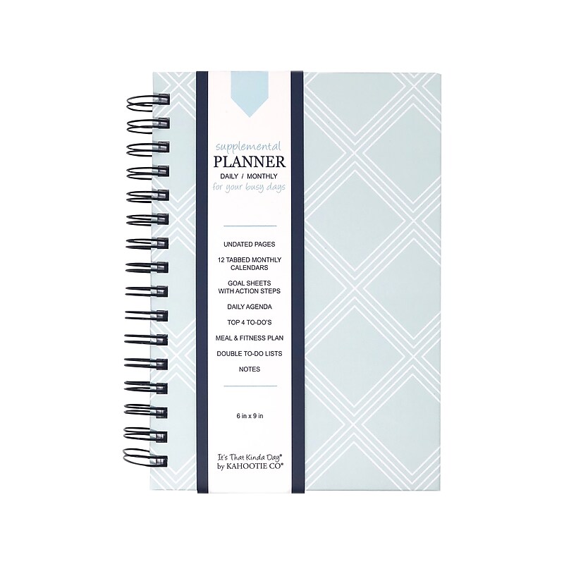 Undated Kahootie Co. 6" x 9" Planner, It's That Kinda Day, Teal Diamond (ITKDTD-H) image 1