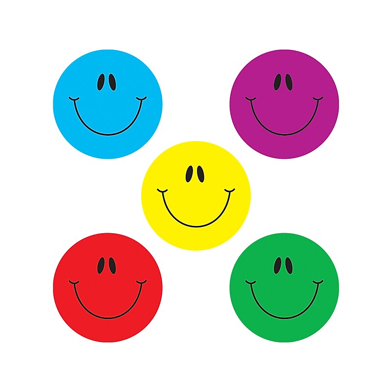 Carson-Dellosa Smiley Faces Dazzle Stickers, Assorted, 80/Pack (168188) image 1