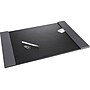 Artistic Monticello Anti-Slip Faux leather Desk Pad with Side Rail, 19" x 24", Black with Gray Accents (5240-BG)~#|#~sp54831047_sc7
