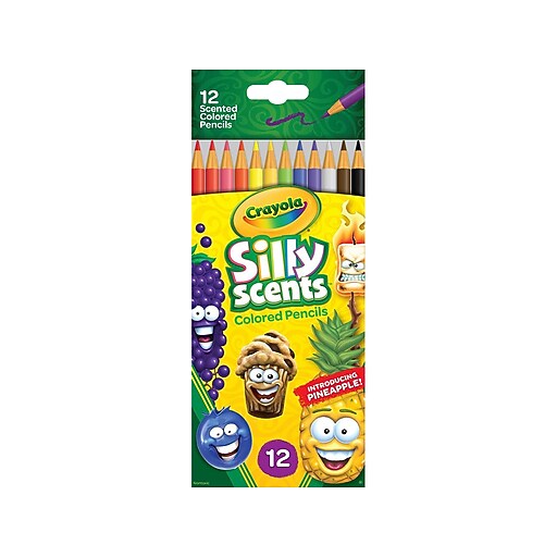 Crayola Silly Scents Colored Pencils, Assorted Colors, 12/Pack (682112) Staples
