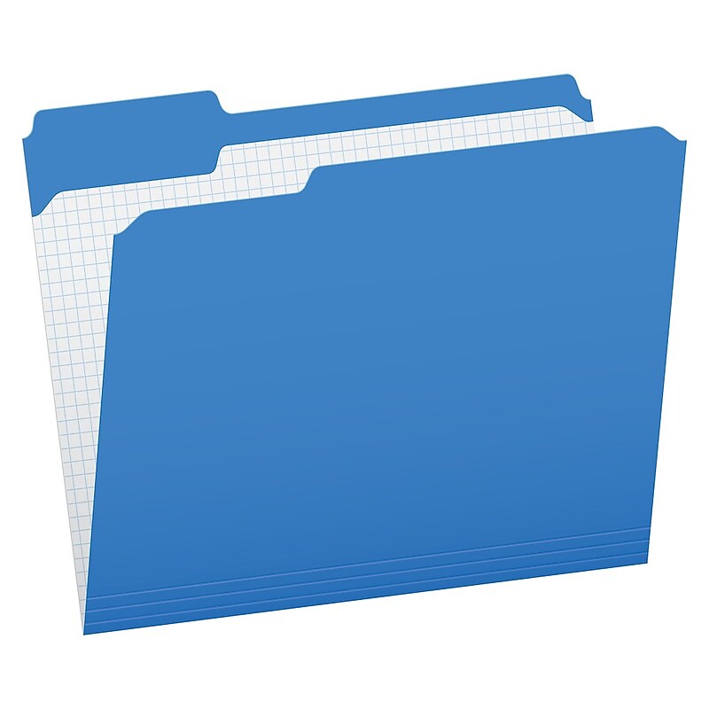 Pendaflex Recycled File Folder, 1/3-Cut Tab, Assorted, Letter Size, Blue, 100/Box (R152 1/3 BLU) image 1