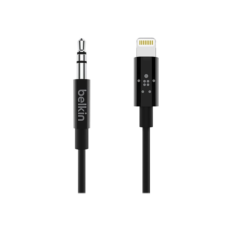 Belkin Lightning Audio Cable for iPhone/iPad/iPod Touch, Black (AV10172bt03-BLK) image 1