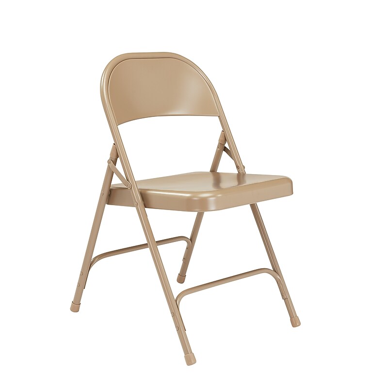 NPS 50 Series Standard All-Steel Folding Chair, Beige, 4/Pack (51/4) image 1