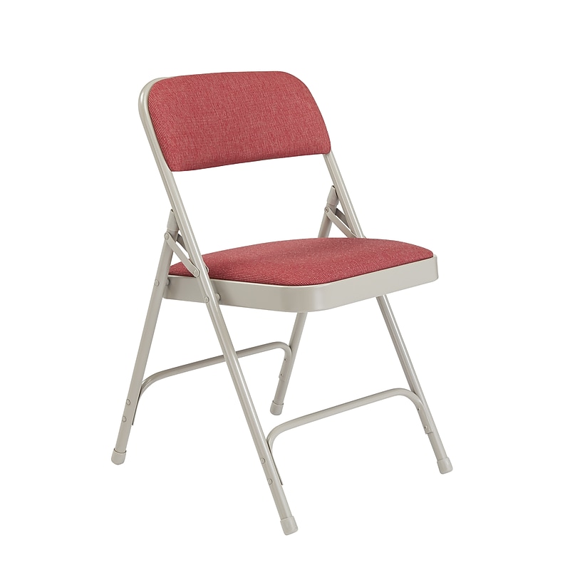 NPS® 2200 Series Fabric Armless Premium Folding Chair, Majestic Cabernet/Gray image 1
