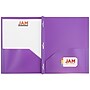 JAM Paper POP 2-Pocket Plastic Folders with Metal Prong Fastener, Purple, 96/Pack (382ECpuu)~#|#~sp55035895_sc7