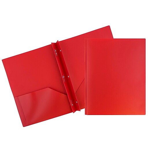 JAM Paper POP 2Pocket Plastic Folders with Metal Prongs Fastener