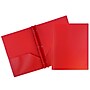 JAM Paper POP 2-Pocket Plastic Folders with Metal Prongs Fastener Clasps, Red, 6/Pack (382ECredd)~#|#~sp55035897_sc7
