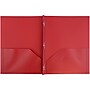 JAM Paper POP 2-Pocket Plastic Folders with Metal Prongs Fastener Clasps, Red, 6/Pack (382ECredd)~#|#~sp55035898_sc7
