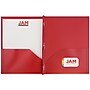 JAM Paper POP 2-Pocket Plastic Folders with Metal Prongs Fastener Clasps, Red, 6/Pack (382ECredd)~#|#~sp55035899_sc7