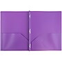 JAM Paper POP 2-Pocket Plastic Folders with Metal Prong Fastener, Purple, 96/Pack (382ECpuu)~#|#~sp55035911_sc7