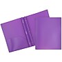 JAM Paper POP 2-Pocket Plastic Folders with Metal Prong Fastener, Purple, 96/Pack (382ECpuu)~#|#~sp55035912_sc7