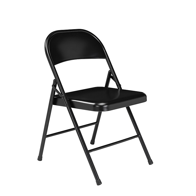 NPS Commercialine 900 Series Steel Folding Chairs, Black, 4/Pack (910/4) image 1