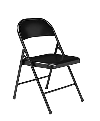 NPS Commercialine 900 Series Steel Folding Chairs, Black, 4/Pack (910/4) Simolary simolary.com
