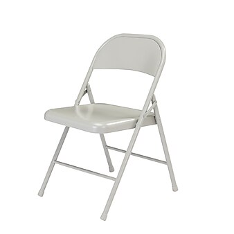NPS Commercialine 900 Series Vinyl Upholstered Commercialine Folding Chairs, Gray, 4 Pack (902/4)