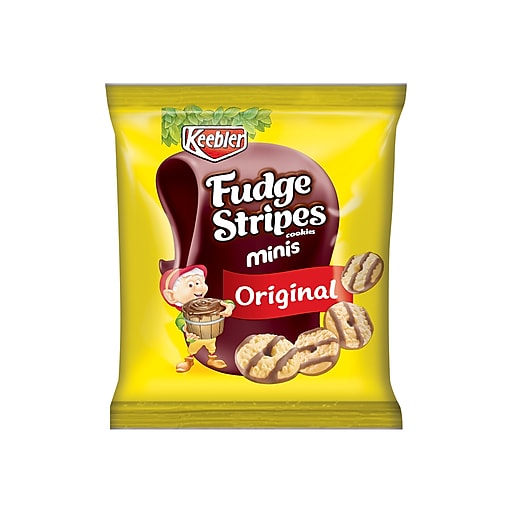 Keebler Mini Fudge Stripes Cookies Chocolate 2 Oz 8 Box Staples