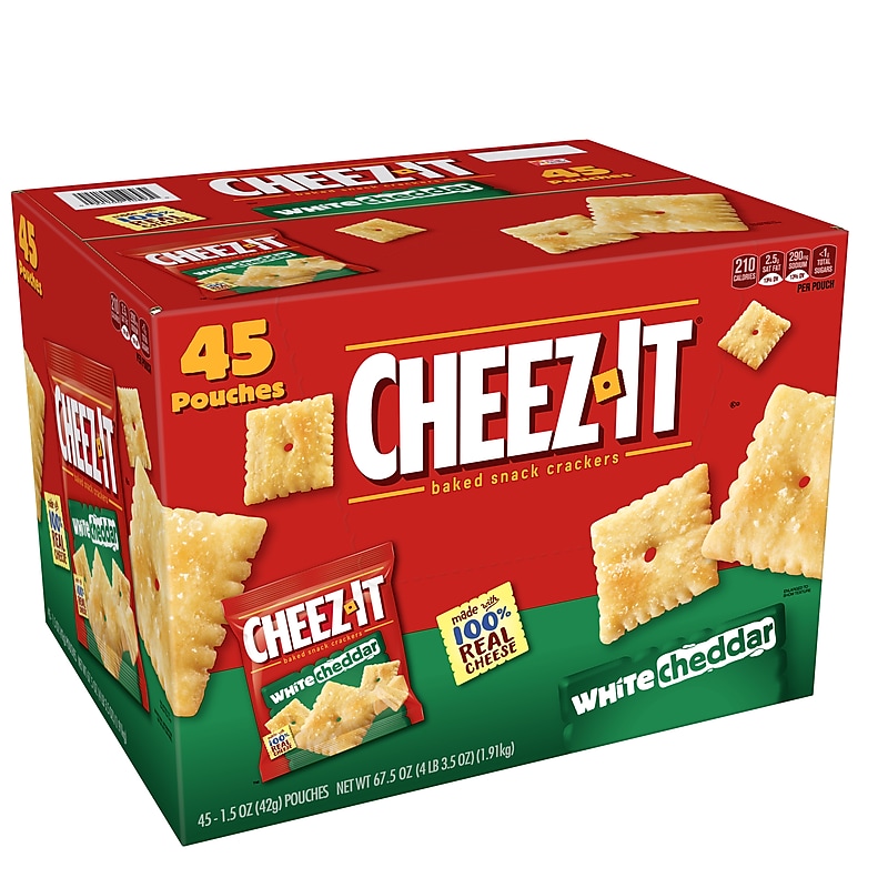 Cheez-It White cheddar Crackers, 1.5 oz., 45 Packs/Box (KEE10893) image 1