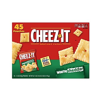 Cheez-It White cheddar Crackers, 1.5 oz., 45 Packs/Box (KEE10893)