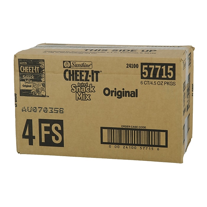 Cheez-It Original Snack Mix, 4.5 oz., 6 Bags/Pack (KEE57715) | Staples