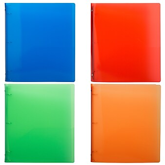 JAM Paper Designders 3/4" 3-Ring Flexible Poly Binders, Assorted Colors, 4/Pack (75T1RGBOR)