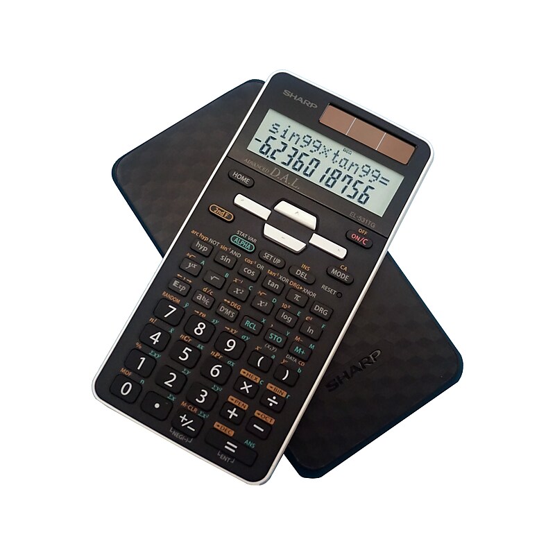 Sharp EL-531TGBBW 12-Digit Scientific Calculator, Black/White image 1