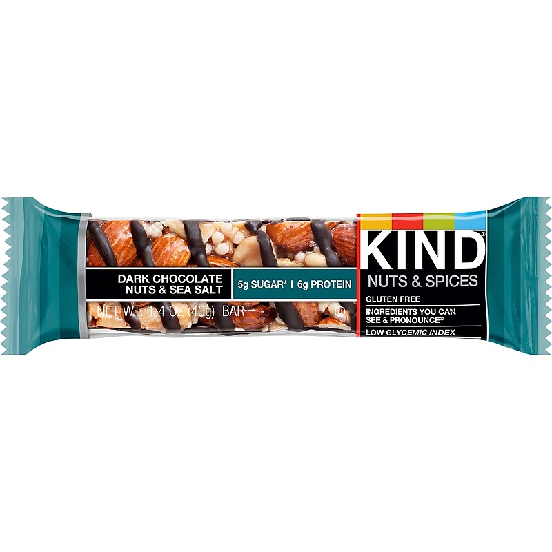 KIND Nut Bar, Dark Chocolate Nuts & Sea Salt, 1.4 Oz. (17651) image 1