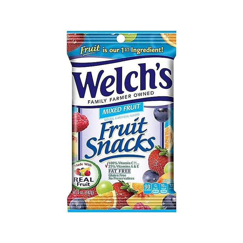 Welch's Gluten Free Mixed Fruit Snacks, 5 oz., 12 Packs/Box (WMF12) image 1