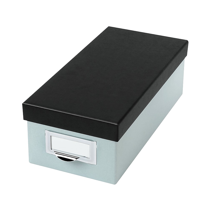 Oxford Index Card File Box, 1000-Card Capacity, Blue Fog/Black (OXF 406355) image 1