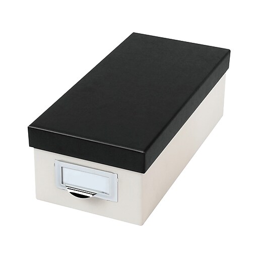 Oxford Index Card File Box, 1000-Card Capacity, Marble White