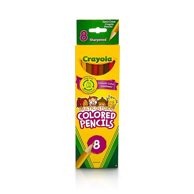Crayola Multicultural Colored Woodcase Pencils, 8/Box (68-4208) image 1