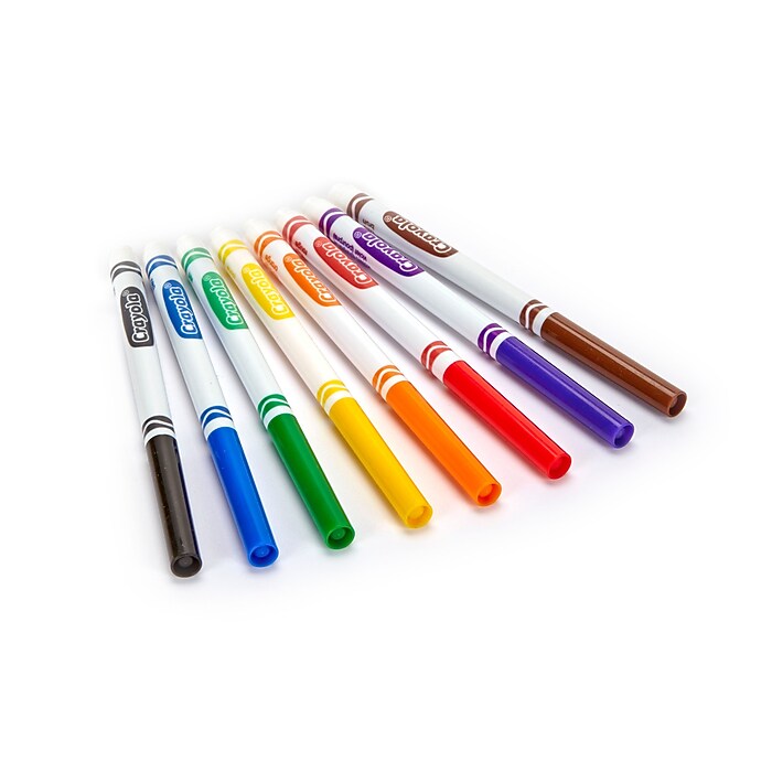 Crayola Kid's Markers, Fine, Assorted Colors, 8/Box (58-7709