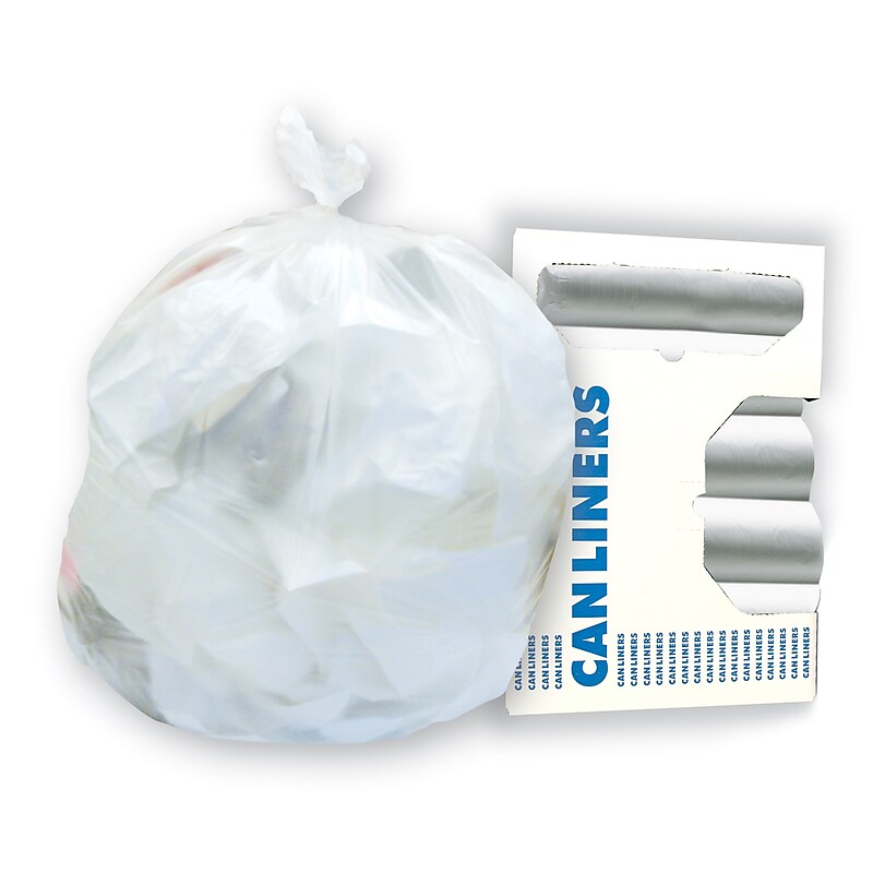 Heritage AccuFit 55 Gallon Industrial Trash Bag, 40" x 53", Low Density, 0.9 Mil, Clear (H8053TC R01) image 1