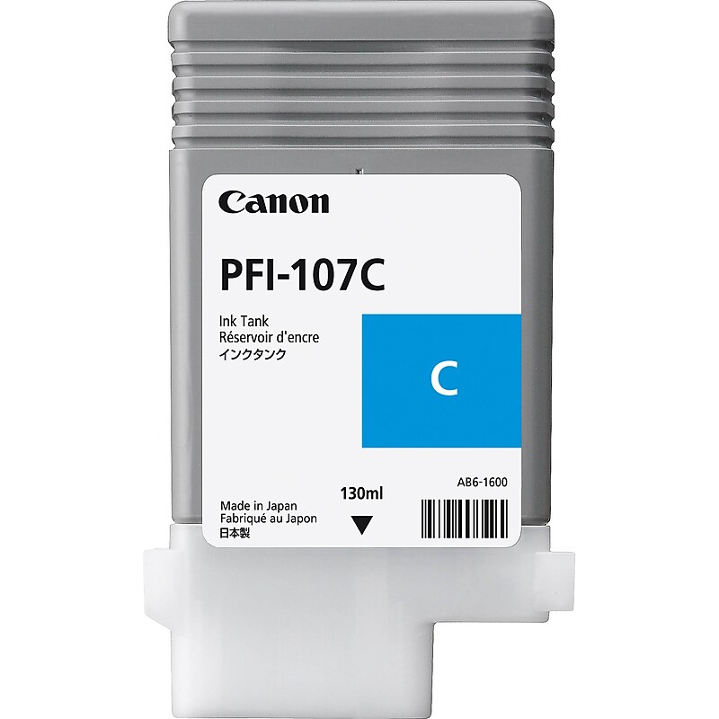 Canon 107 Cyan Standard Yield Ink Cartridge (6706B001) image 1