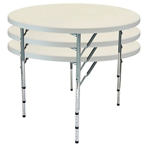 Advantage 5 ft. Round Adjustable Plastic Folding Table (FTD60RADJ05