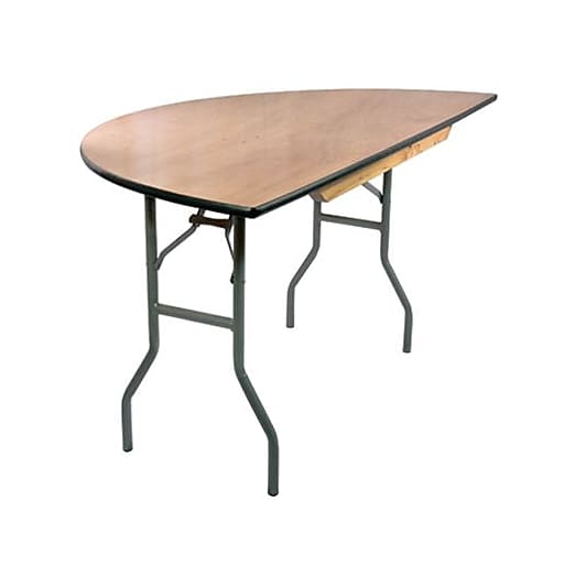 Advantage 5 ft. Half Round Wooden Folding Banquet Table (FTPW60HR05