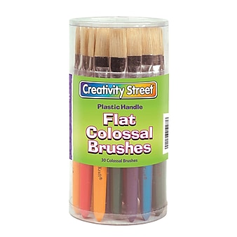 Chenille Kraft® Creativity Street® Colossal Plastic Brushes, Flat, 30/Pack (PAC5167)