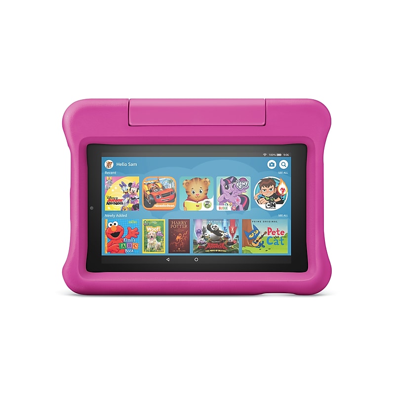 Amazon Fire 7 Kids Edition 7" Tablet, Wi-Fi, 16GB, Wi-Fi, Fire OS, Pink Kid-Proof Case (B07H8ZCSL9) image 1